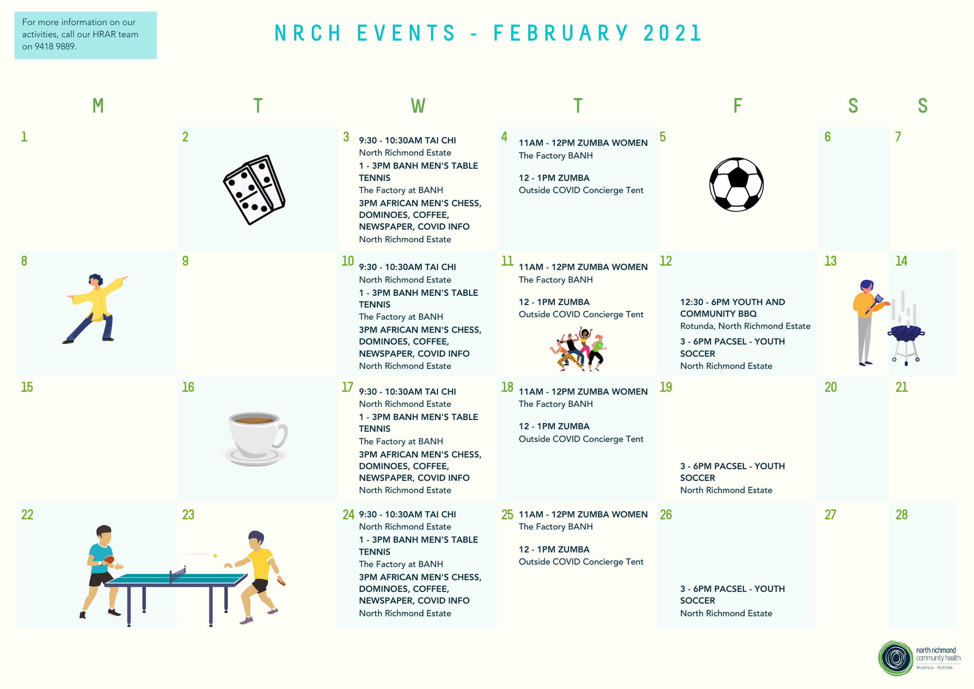 Our February Activities Calendar North Richmond Community Health